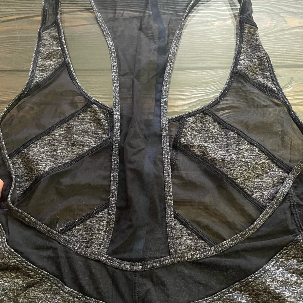 Lululemon Athletica Gray Asymmetrical Cut Out Tank Top